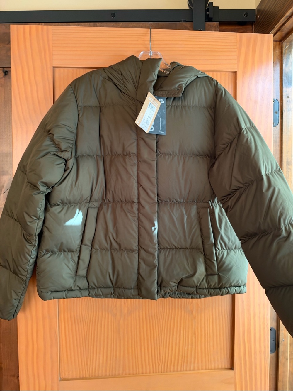 Eddie Bauer Women’s Ketchum 650 Down Hoodie Jacket Dark Fatigue NWT Size L